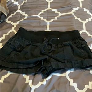 black drawstring jean shorts